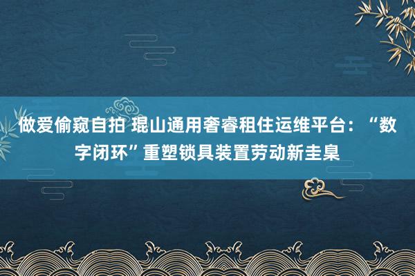 做爱偷窥自拍 琨山通用奢睿租住运维平台：“数字闭环”重塑锁具装置劳动新圭臬