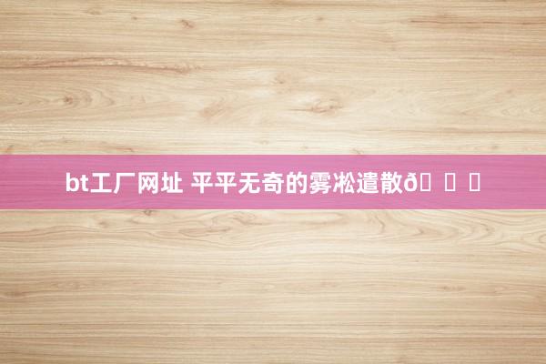 bt工厂网址 平平无奇的雾凇遣散😎